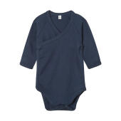 Baby Long Sleeve Kimono Bodysuit - Nautical Navy - 6-12