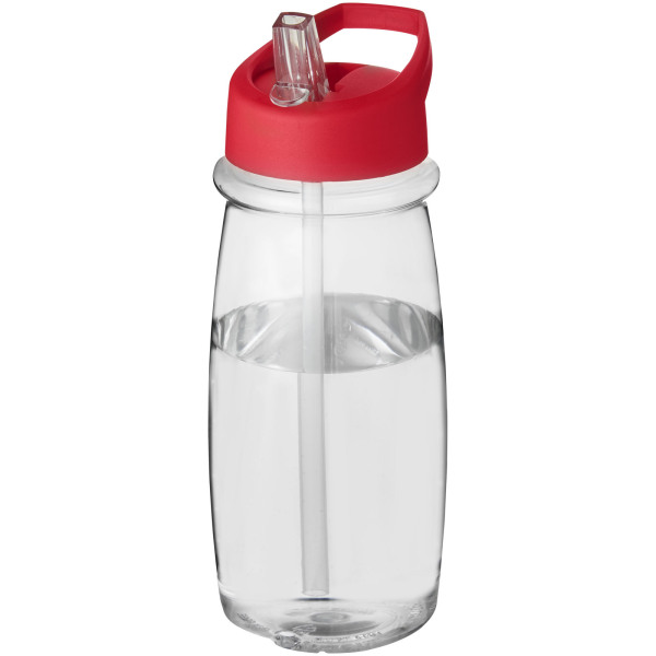 H2O Active® Pulse 600 ml sportfles met tuitdeksel - Transparant/Rood