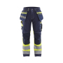 High Vis werkbroek met stretch en gereedschapszakken