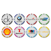 40mm Monaco Poker Chip Ballmarker with Direct Print on 2 sides 40mm Monaco Poker Chip Ballmarker with Direct Print on 2 sides