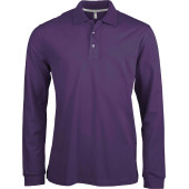 Men's long-sleeved polo shirt Purple 3XL