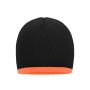 MB7584 Beanie with Contrasting Border - black/orange - one size