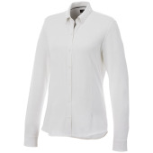 Bigelow piqué dames blouse met lange mouwen - Wit - XS