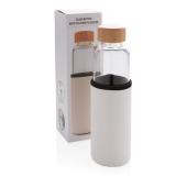 Borosilicaatglas fles met PU sleeve, wit