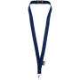 Tom gerecyclede PET lanyard met veiligheidssluiting - Navy