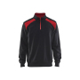 Sweatshirt bi-colour met halve rits Sweatshirt bi-colour met halve rits