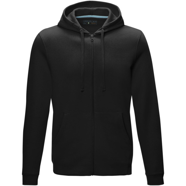 Ruby men’s GOTS organic GRS recycled full zip hoodie - Solid black - 3XL