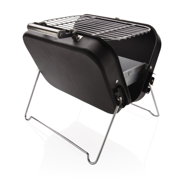 Deluxe draagbare barbecue in koffer, zwart