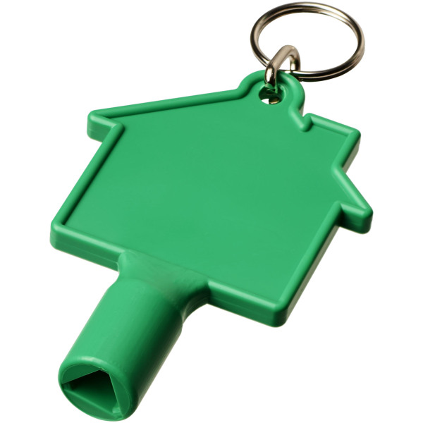 Maximilian house-shaped utility key with keychain - Green