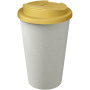 Americano® Eco 350 ml recycled tumbler with spill-proof lid - Yellow/White