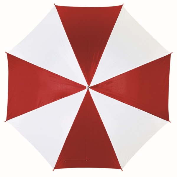 Automatisch te openen paraplu DISCO rood, wit