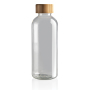 GRS RPET fles met FSC bamboe dop, transparant