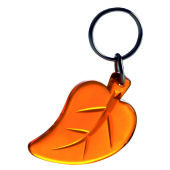 Sleutelhanger blad gerecycled transparant oranje