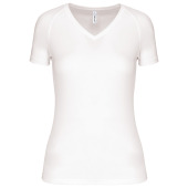 Dames sport-t-shirt V-hals White XXL