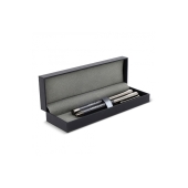 Metalen balpen en rollerbal pen set - Donker gun metal