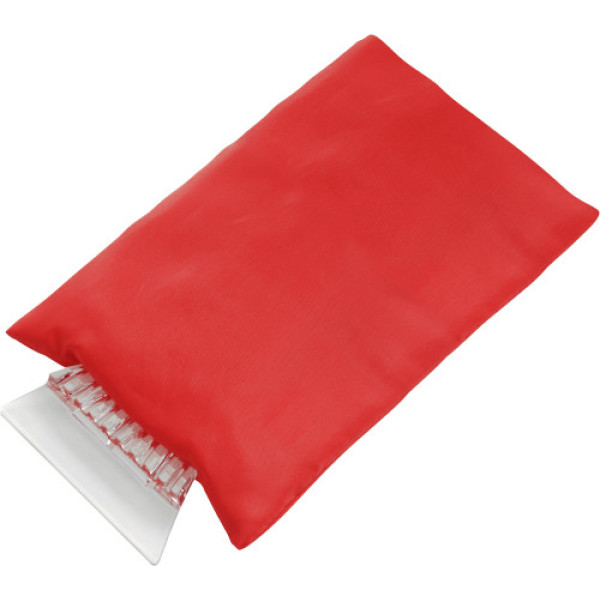 ABS ijskrabber met polyester want rood
