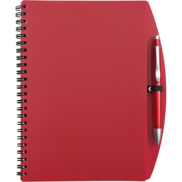 PU notitieboek met balpen Solana rood