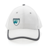 Impact AWARE™ børstet rcotton 6 panel kontrast cap 280gr, hvid