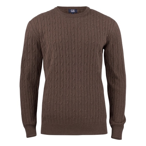 Cutter & Buck Blakely knitted sweater heren bruin mél 4xl