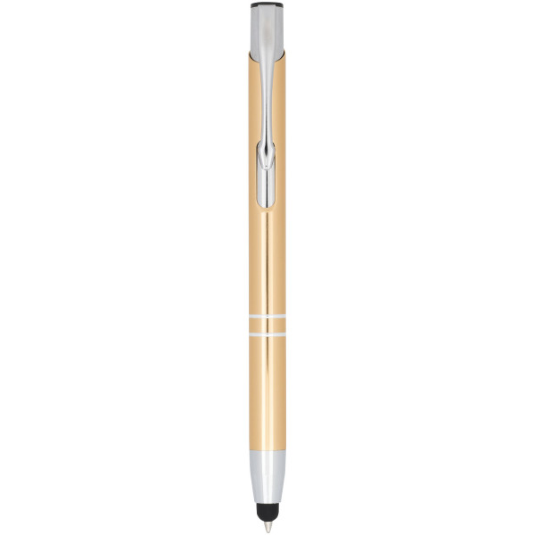 Moneta anodized aluminium click stylus ballpoint pen - Gold