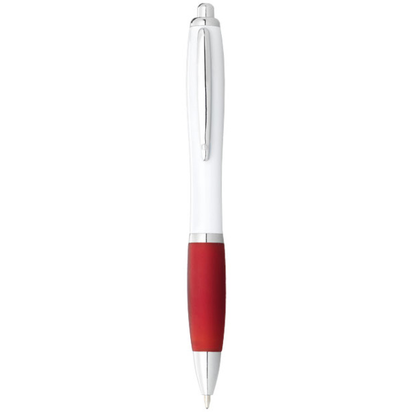 Nash kulspetspenna med vit pennkropp och färgat grepp