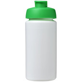 Baseline® Plus grip 500 ml sportfles met flipcapdeksel - Wit/Groen