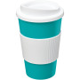 Americano® 350 ml insulated tumbler with grip - Aqua blue/White