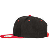 Bronx Original Flat Peak Snapback Dual Colour Cap Black / Red One Size