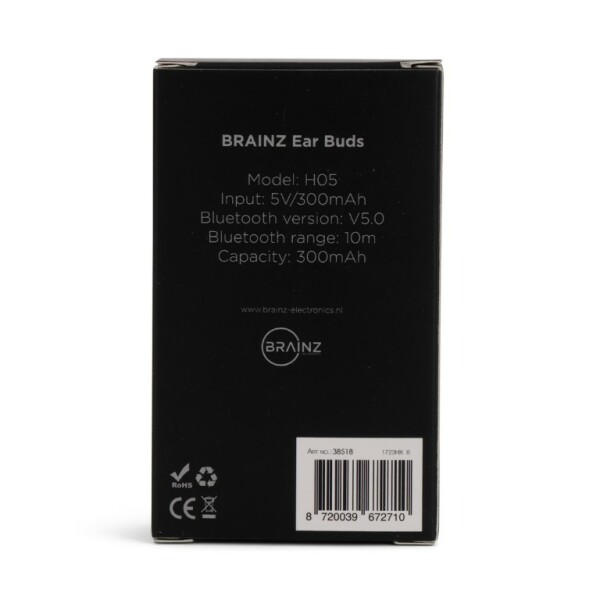 BRAINZ Bluetooth Earbuds Wit (brievenbus)