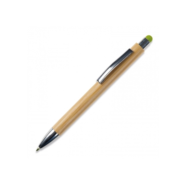 Ball pen New York bamboo with stylus - Green