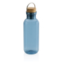 GRS RPET bottle with bamboo lid and handle, blue