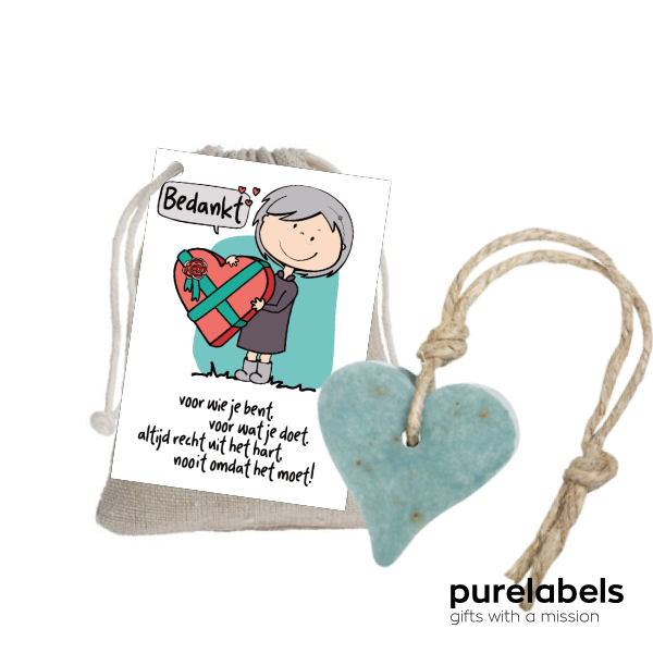 Gift in a bag | Origineel relatiegeschenk | Zeepje met kaart | Hart gedicht