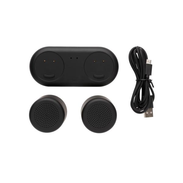 Dubbele 3W speaker met inductielader, zwart