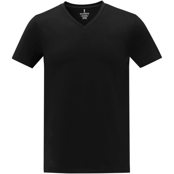 Somoto Heren T-shirt met V-hals en korte mouwen - Zwart - XS