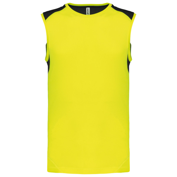 Tweekleurige sporttop Fluorescent Yellow / Black M