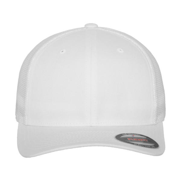 Mesh Cotton Twill Trucker Cap - White - One Size