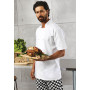Studded Front Short Sleeve Chef's Jacket White S