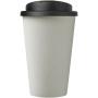 Americano® Eco 350 ml gerecyclede beker met spill-proof deksel - Zwart/Wit