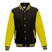 AWDis Varsity Jacket, Jet Black/Sun Yellow, XXL, Just Hoods