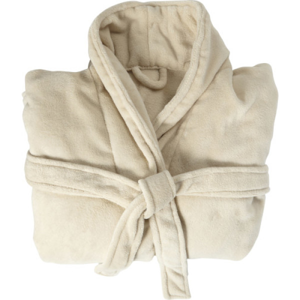 Fleece (210 gr/m²) bathrobe Derek beige L/XL
