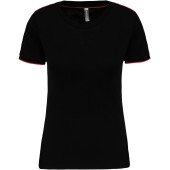 Dames-t-shirt DayToDay korte mouwen Black / Red XS