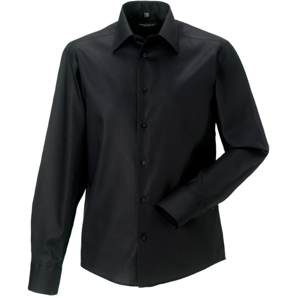 Men's Long Sleeve Tailored Ultimate Non-Iron Shirt Black XXL