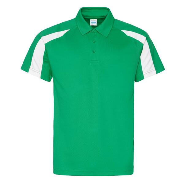 AWDis Cool Contrast Polo Shirt, Kelly Green/Arctic White, L, Just Cool