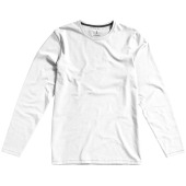 Ponoka biologisch heren t-shirt met lange mouwen - Wit - L