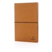 A5 notesbog i genbrugslæder, brun