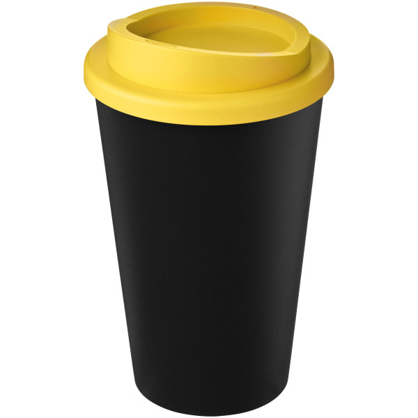 Americano® Eco 350 ml recycled tumbler - Solid black/Yellow