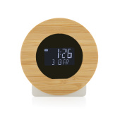 Utah RCS rplastic og bambus LCD skrivebords ur, brun