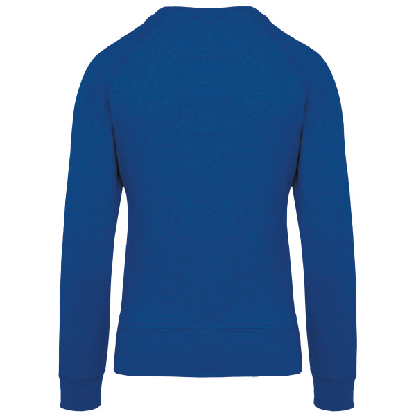 Damessweater BIO ronde hals raglanmouwen Ocean Blue Heather XS