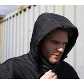 Denim Texture Rugged Jacket - Black - XS