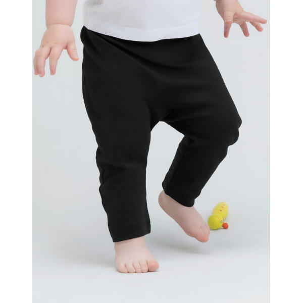 Baby Plain Leggings - Black - 3-6